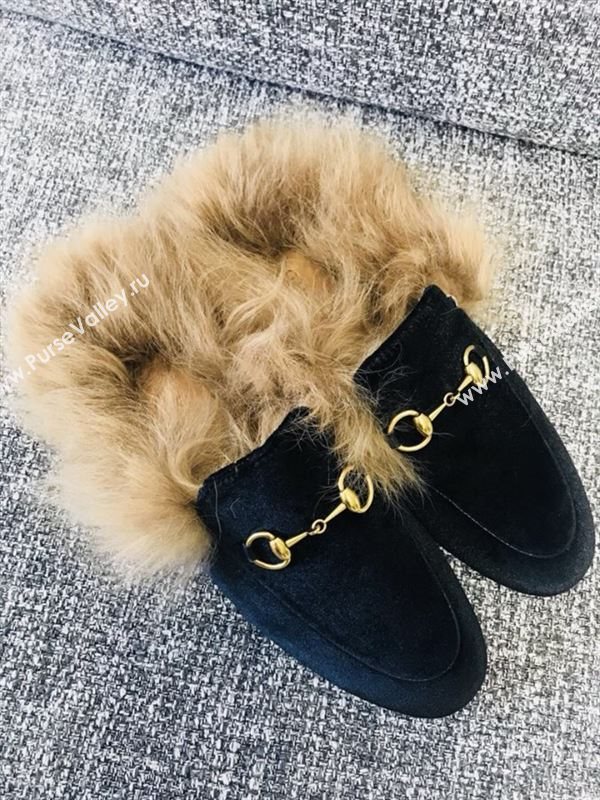 Gucci Princetown Velvet Slippers 181168