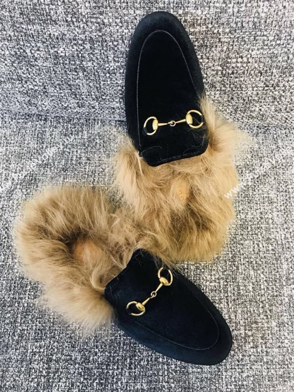 Gucci Princetown Velvet Slippers 181168