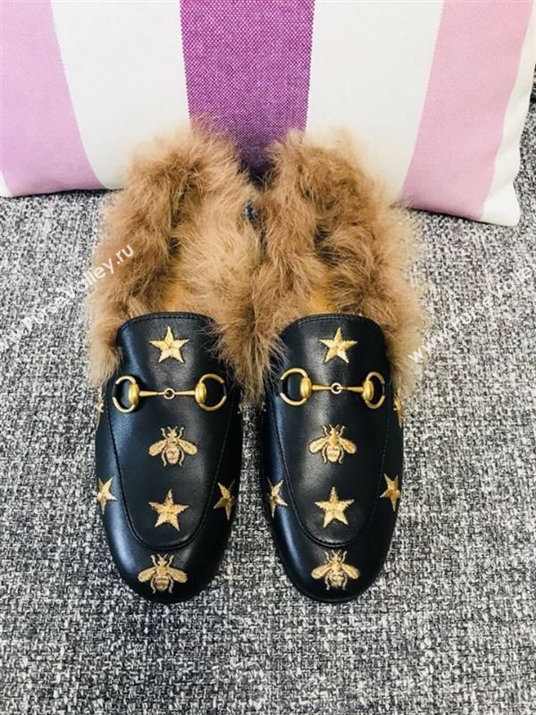 Gucci Princetown Leather Slippers 181070