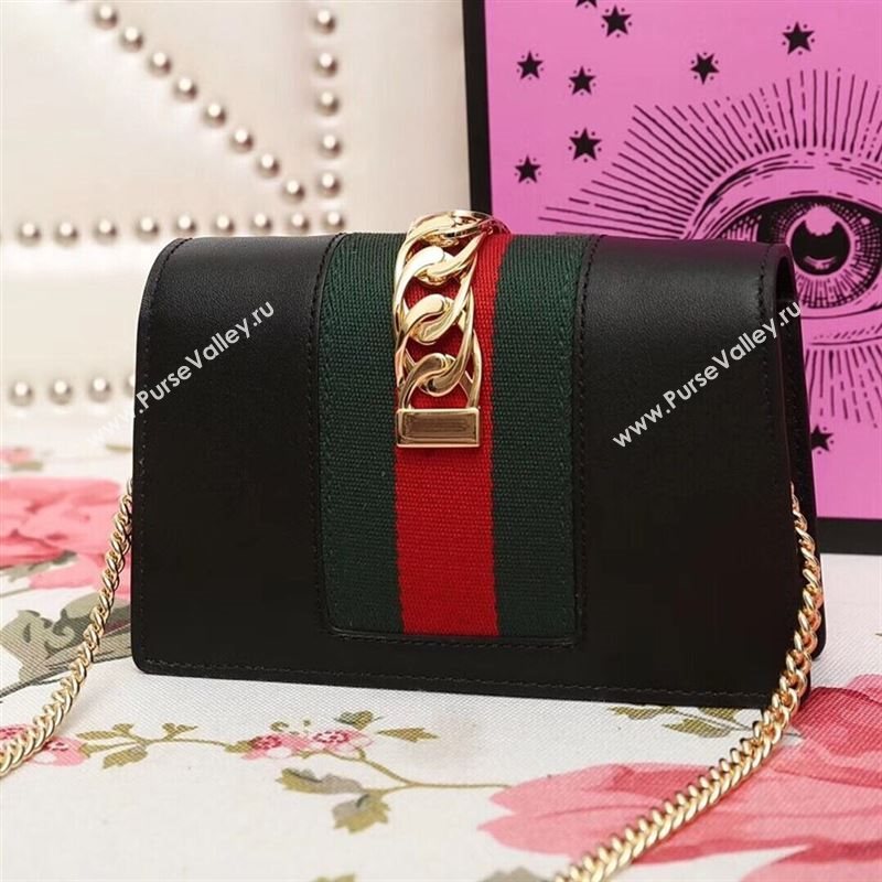 Gucci Sylvie Leather Mini Chain Bag 193817