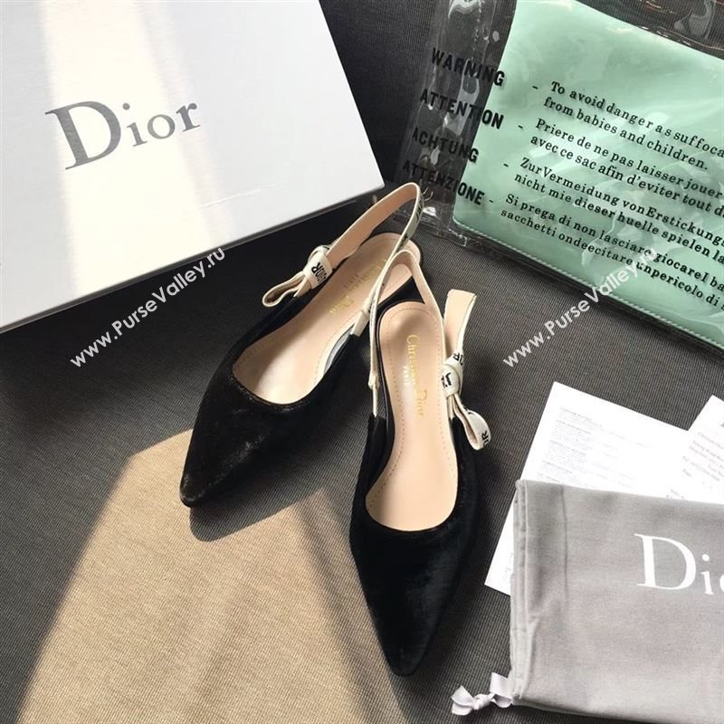 Dior Velvet Slingback Flat 190857