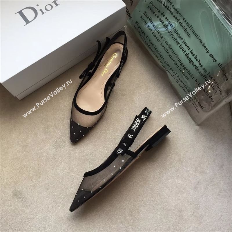 Dior Tulle Slingback Flat 190618