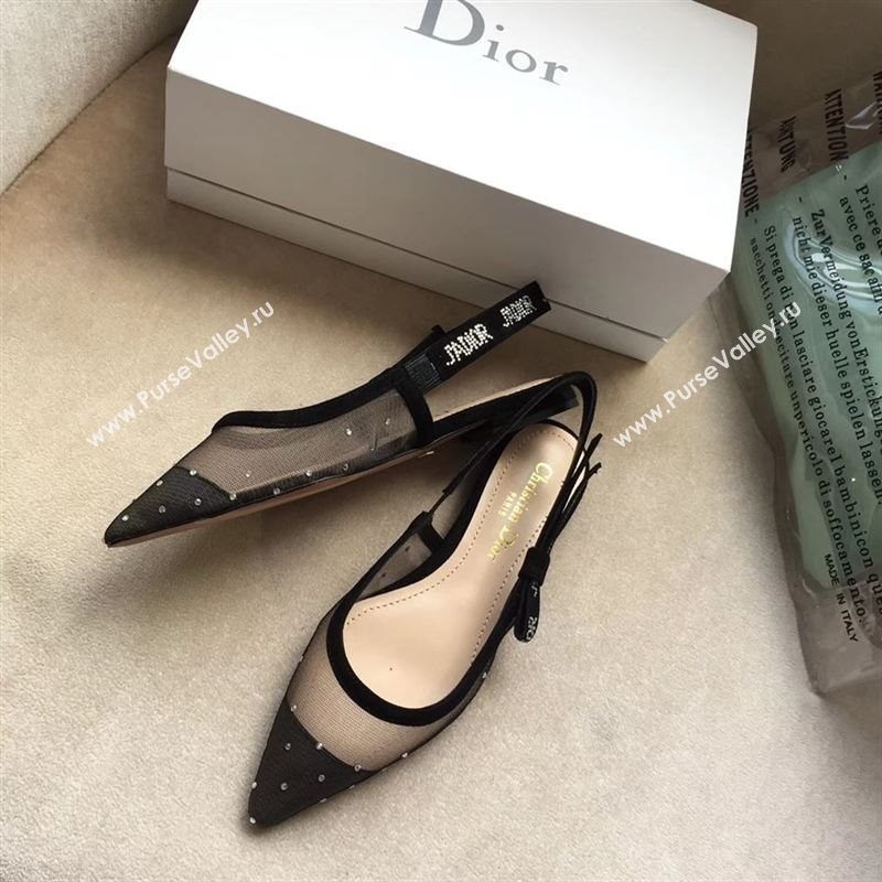 Dior Tulle Slingback Flat 190618
