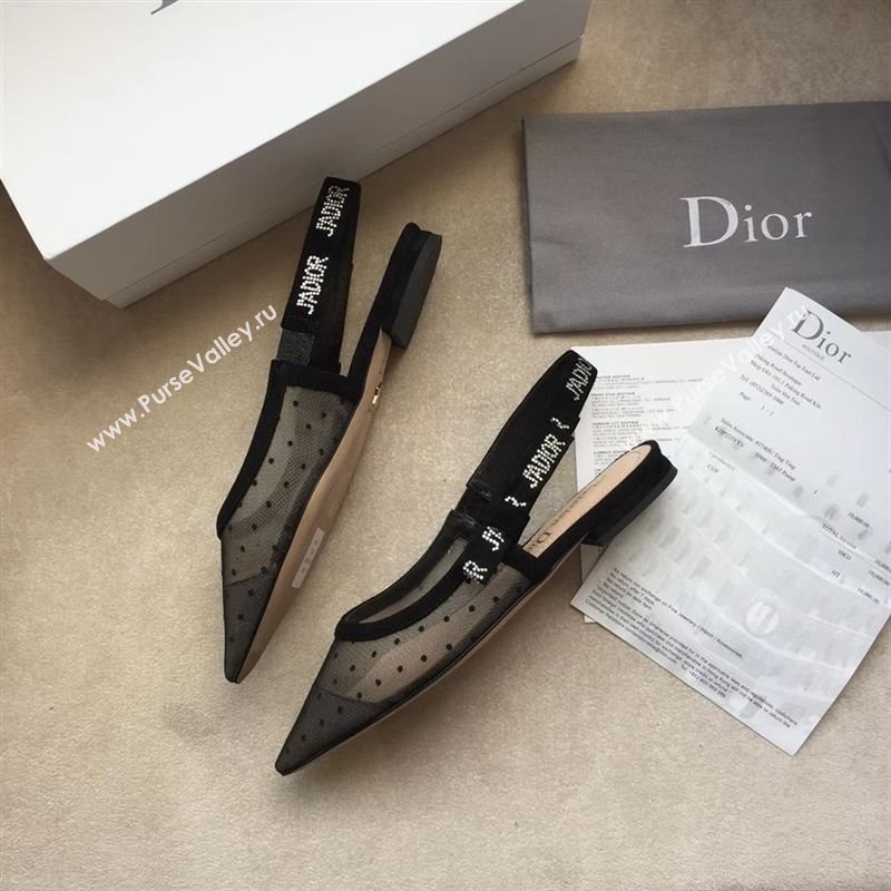 Dior Tulle Slingback Flat 190616
