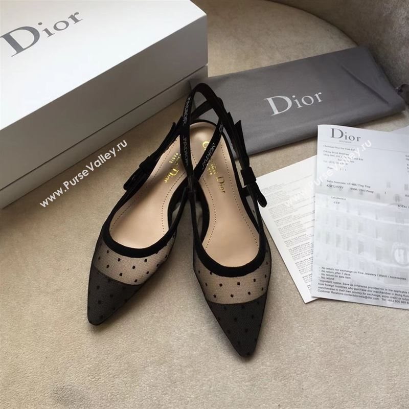 Dior Tulle Slingback Flat 190616