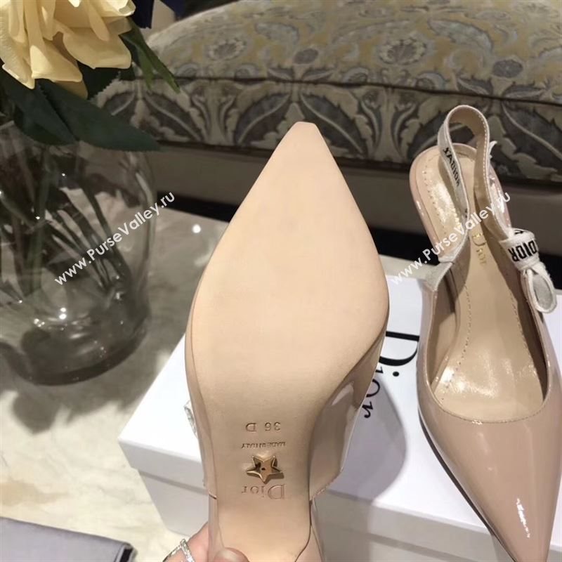 Dior Leather Slingback Flat With Heel 10cm 190747