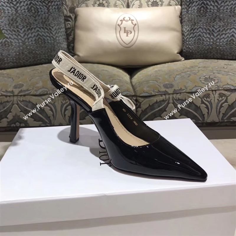 Dior Leather Slingback Flat With Heel 10cm 190743