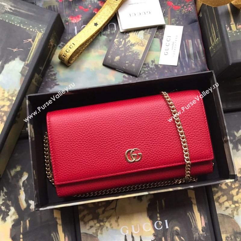 Gucci GG Marmont leather chain wallet 257835