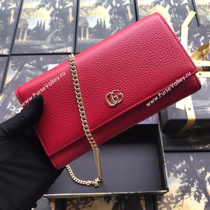 Gucci GG Marmont leather chain wallet 257835