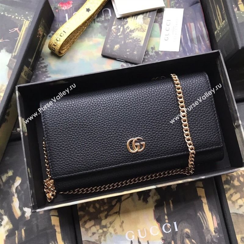 Gucci GG Marmont leather chain wallet 257834