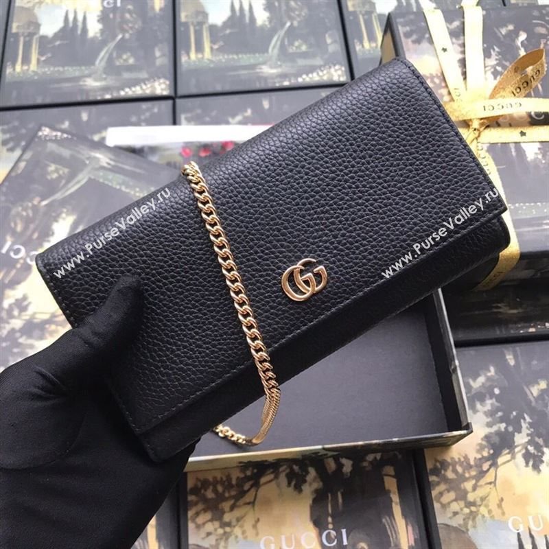 Gucci GG Marmont leather chain wallet 257834