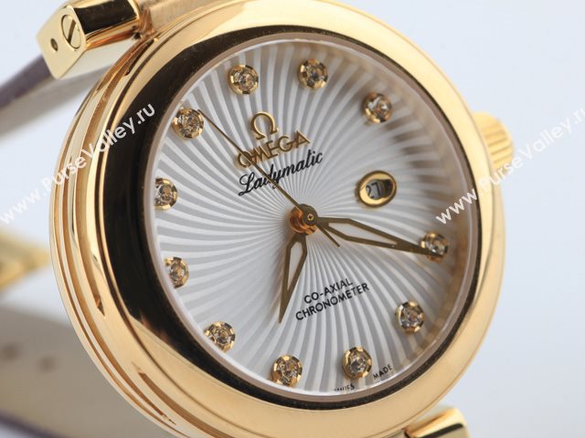 OMEGA Watch OM440 (Woman Swiss ETA2671 Back-Reveal Automatic white rose gold tourbillon movement)