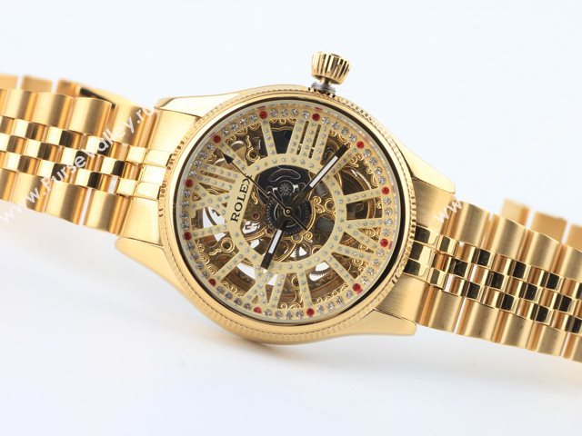 Rolex Watch ROL435 (Skeleton Automatic golden movement)