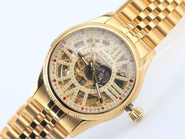 Rolex Watch ROL435 (Skeleton Automatic golden movement)