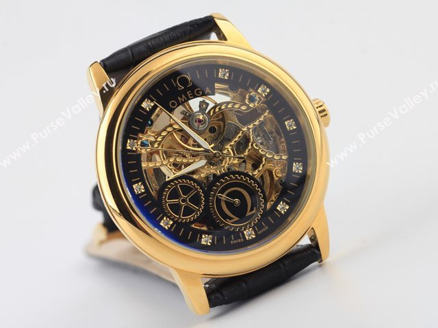 OMEGA Watch OM123 (Skeleton Automatic golden movement)