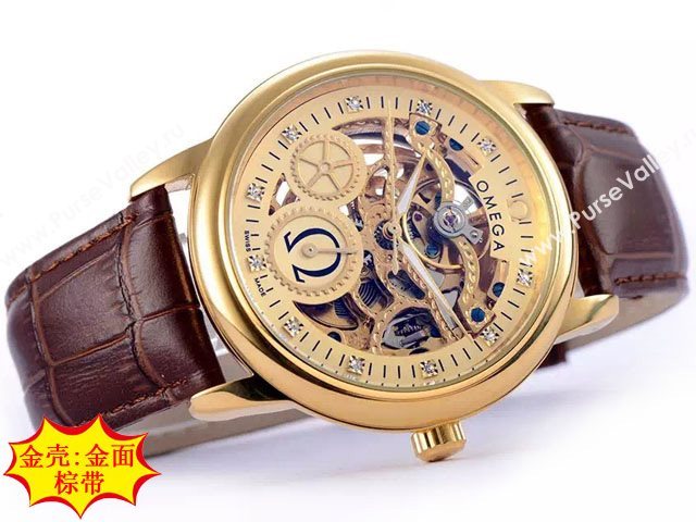 OMEGA Watch OM123 (Skeleton Automatic golden movement)