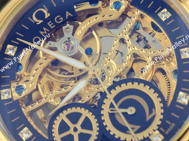 OMEGA Watch OM123 (Skeleton Automatic golden movement)