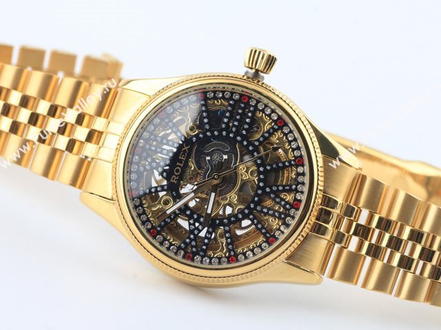 Rolex Watch ROL435 (Skeleton Automatic golden movement)