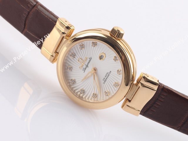 OMEGA Watch OM440 (Woman Swiss ETA2671 Back-Reveal Automatic white rose gold tourbillon movement)