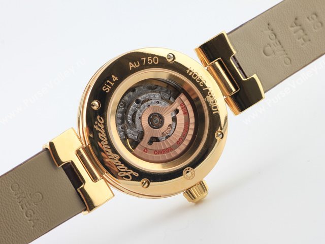 OMEGA Watch OM440 (Woman Swiss ETA2671 Back-Reveal Automatic white rose gold tourbillon movement)