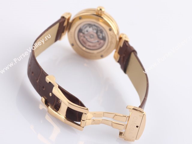 OMEGA Watch OM440 (Woman Swiss ETA2671 Back-Reveal Automatic white rose gold tourbillon movement)