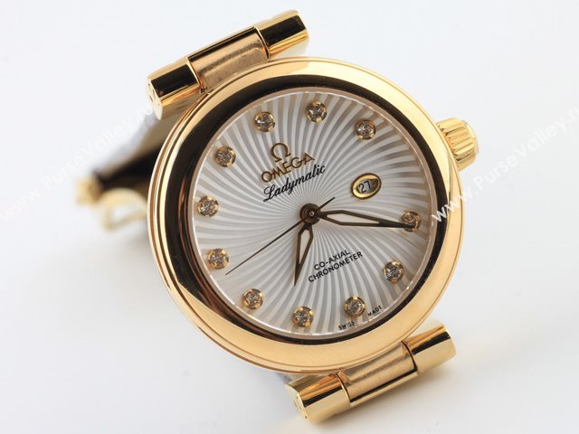 OMEGA Watch OM440 (Woman Swiss ETA2671 Back-Reveal Automatic white rose gold tourbillon movement)