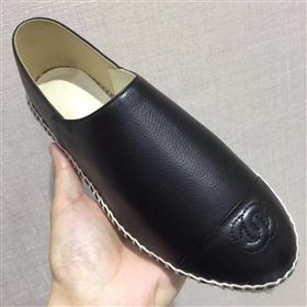 Chanel calfskin black flat shoes 3943