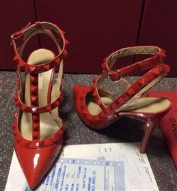 Valentino sandals heels stud red paint shoes 3965