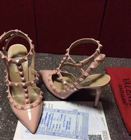 Valentino paint pink sandals stud heels shoes 3966