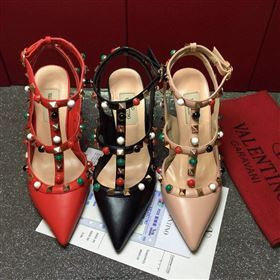 Valentino sandals heels stud calfskin smooth shoes 3984