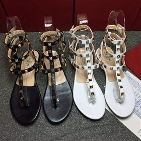 Valentino sandals flats v stud gold shoes 3985