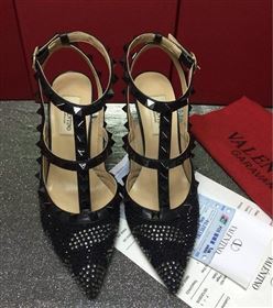 Valentino sandals heels black stud shoes 3992