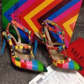 Valentino rainbow sandals stud heels shoes 4041