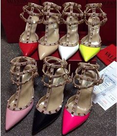 Valentino sandals paint stud heels shoes 4044