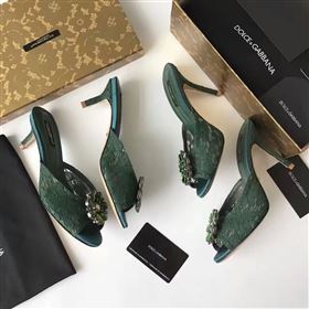 Dolce Gabbana D&G heels green shoes 4057