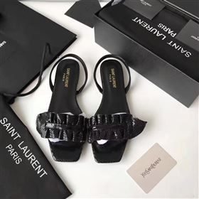 YSL flats black sandals shoes 4060