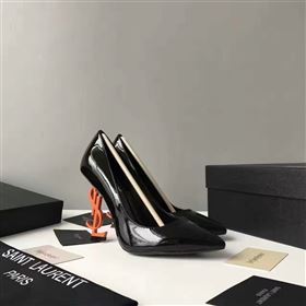 YSL heels sandals black paint shoes 4065