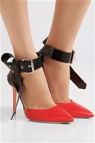 Monse heels sandals red black v shoes 4083