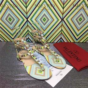 Valentino rainbow sandals stud flats shoes 4001