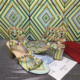 Valentino rainbow sandals stud heels shoes 4003