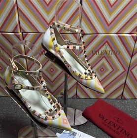 Valentino tribute rainbow sandals stud flats shoes 4007