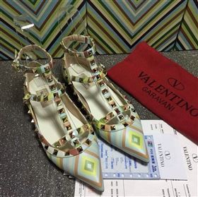 Valentino sandals flats stud tribute tri-color shoes 4008