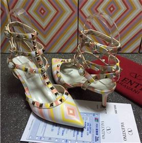 Valentino rainbow tribute sandals stud heels shoes 4010