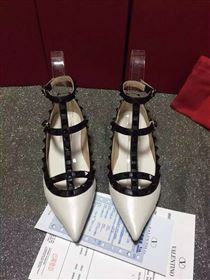Valentino sandals flats stud cream black v shoes 4020