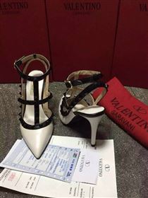 Valentino sandals heels stud cream black v shoes 4024