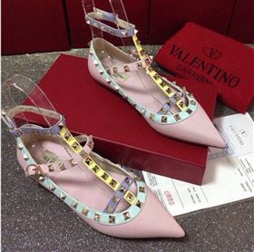 Valentino baby pink sandals stud flats shoes 4031