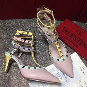 Valentino pink sandals stud heels shoes 4032