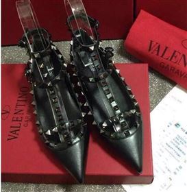 Valentino tribute black sandals stud flats shoes 4035