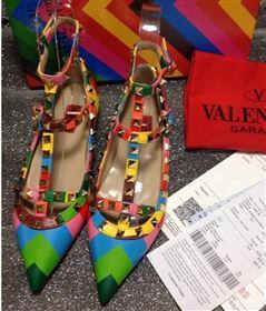 Valentino sandals flats stud rainbow tribute shoes 4038