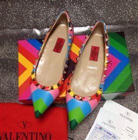 Valentino rainbow sandals stud flats shoes 4039